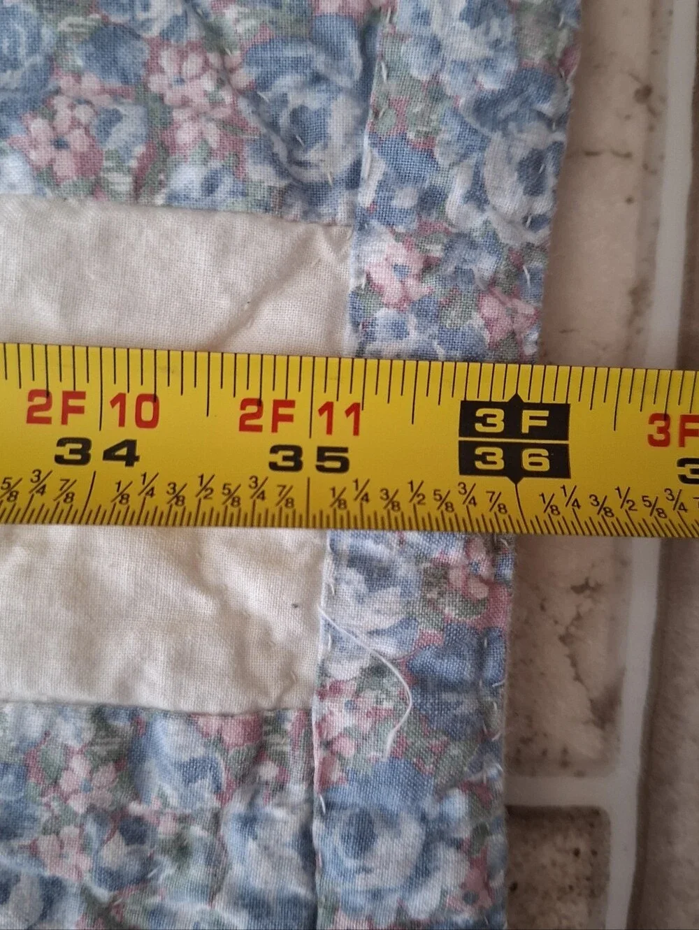 Handmade Baby Crib Patchwork Quilt Blue Flannel Back Lap Cottage Grandma Core